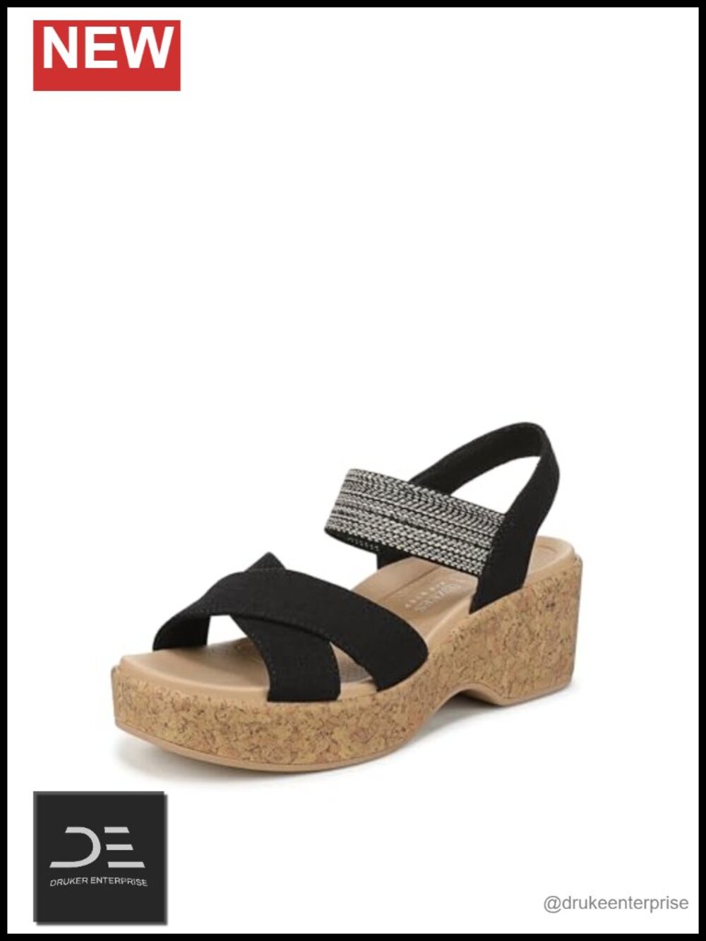 Women's Wedge Sandals Slingback Stretch Straps Platform Comfort